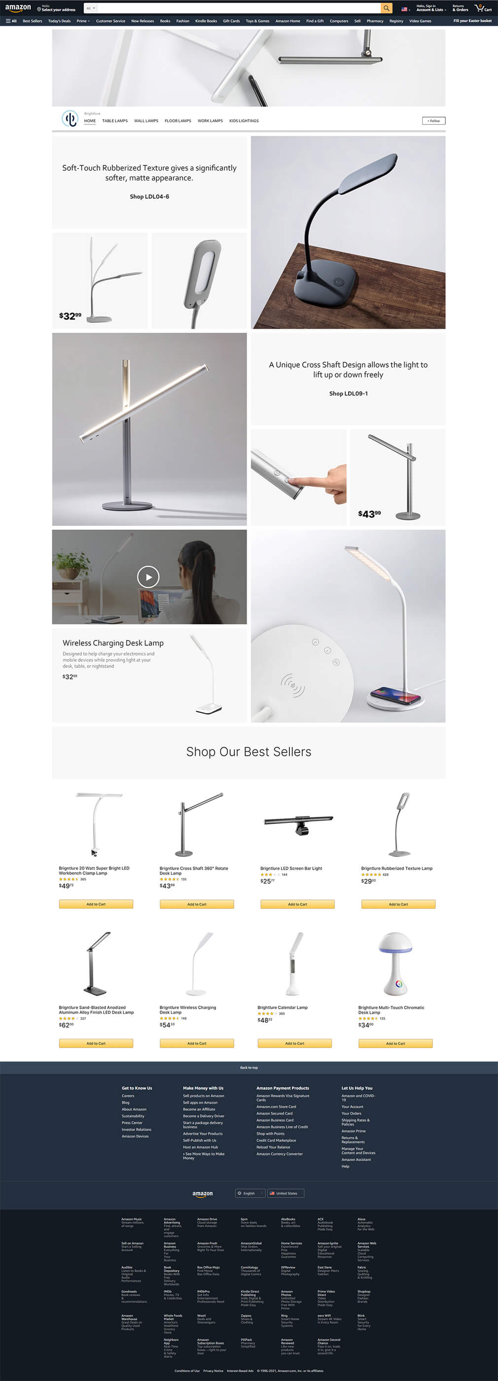 Amazon Storefront Templates-Brightlure-LED Lamp